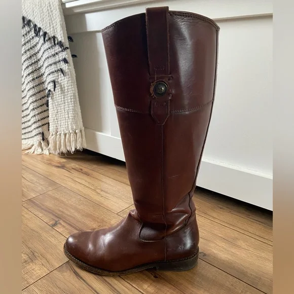 Frye Tall Jayden Button Boots Size 8.5 Color Redwood - Picture 5 of 8